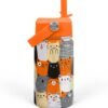 SANDJEST Cat Water Bottle - Kids Water Bottle with Straw Lid - 12 Oz Insulated Stainless Steel Water Bottles for Toddlers Kid Boys Girl - Travel Cup for School Sports - Image 2