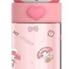 Kawaii Cartoon Water Bottle, 500ML Cute Anime Portable Drinking Bottle for Outdoor, Office, Travel, Birthday Gift Pink