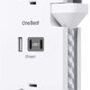 Travel Essentials, Cruise Ship Power Strip with USB Ports, 2 Outlets 3 USB (2 USB C) Wrapped Short Extension Cord 12 inches Desktop Charging Station Power Strip for Travel Hotel Cruise Must Haves