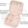 Mini Jewelry Travel Case,Small Jewelry Box,Traveling Jewelry Organizer,Portable Jewellery Storage Holder for Rings Earrings Necklace Bracelet Bangle for Girls Women(Pink - 1 pack) - Image 4