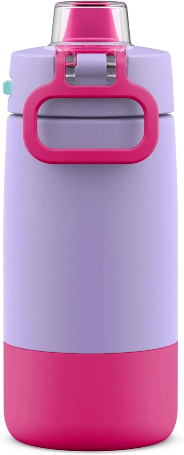 Ello Kids Colby 12oz Stainless Steel Insulated Water Bottle with Straw and Built-In Silicone Coaster Carrying Handle and Leak-Proof Locking Lid for School Backpack, Lunchbox, and Outdoor Sports - Image 8