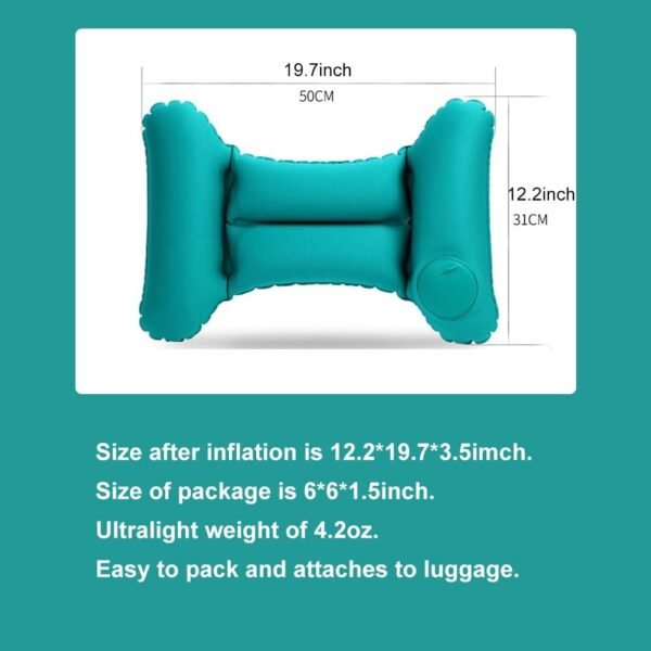 Inflatable Travel Nursing Waist Pillow, Blow Up Lumbar Body Back Support Pillow for Airplane Long Flight Journey Travel Airplane/Car/Bus/Train/Office (Silver Grey) - Image 5