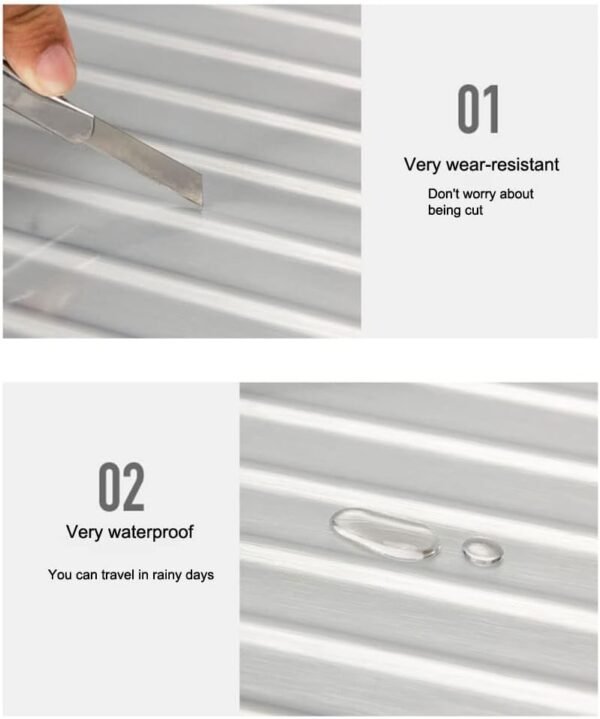 MosaiRudo Clear PVC Luggage Cover Protectors Transparent Travel Luggage Protector for Wheeled Suitcase (Thickness 0.2mm, 20inch) - Image 4