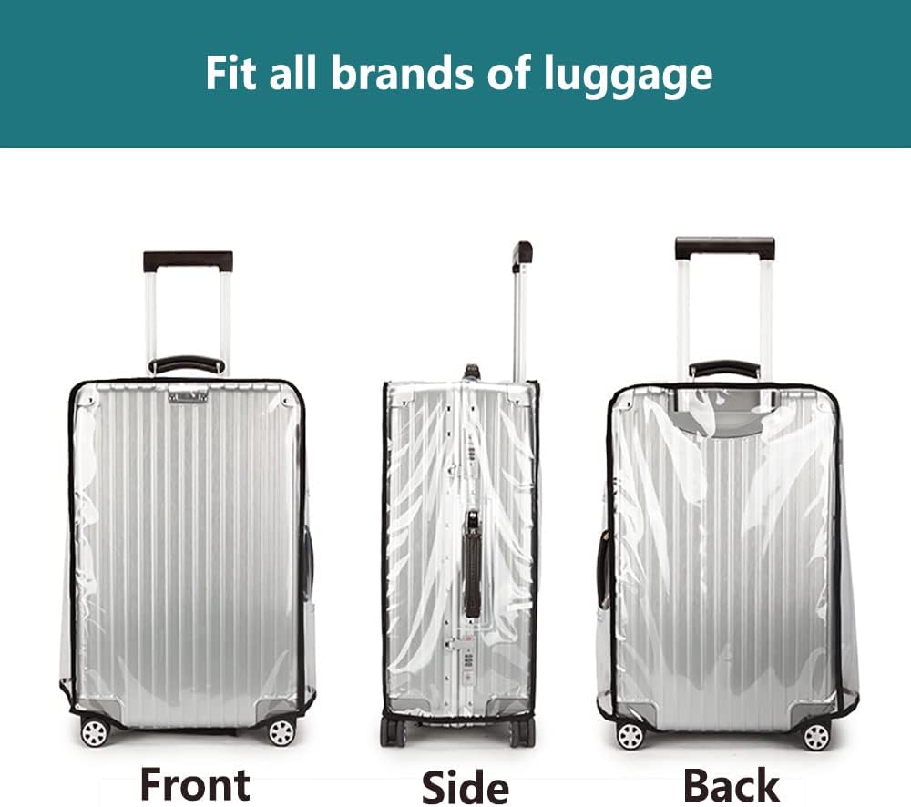 3 Pieces Clear PVC Suitcase Cover Luggage Cover Luggage Protector Suitcase Cover Set for Luggage Set of 3 Luggage Covers for Suitcase (20-24-28Inch) - Image 5