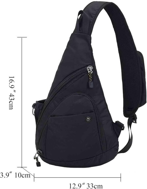 Sling Bag for Women Men, Crossbody Backpack for Hiking Running, Fashionable Mens Fanny Pack Crossbody, Outdoor Crossbody Men's Shoulder Bag,Travel Essentials Mens Bags Crossbody (Black) - Image 2