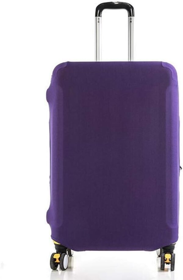 lasenersm 1 Piece Polyester Luggage Cover Protector Travel Luggage Elastic Cover Washable Suitcase Cover Luggage Sleeve Fits 19-21 Inch Luggage, Purple, Size S
