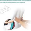 Inflatable Travel Nursing Waist Pillow, Blow Up Lumbar Body Back Support Pillow for Airplane Long Flight Journey Travel Airplane/Car/Bus/Train/Office (Silver Grey) - Image 3
