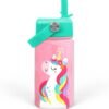 SANDJEST Unicorn Water Bottle - Kids Water Bottle with Straw Lid - 12 Oz Insulated Stainless Steel Water Bottles for Toddlers Kid Girls - Travel Cup for School Sports - Image 2