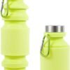 Collapsible Water Bottles Cups - 550ml Reusable BPA Free Silicone Foldable Travel Water Bottle Cup Sports & Fitness Essential for Running,Travel, and Gym Camping Hiking,School,Lightweight