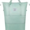Travel Tote Bag with Trolley Sleeve Expandable Extra Duffel Bag with Wheels Lightweight Traveling Foldable Suitcase