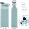 Collapsible Water Bottle BPA Free - 20 oz Foldable Water Bottle for Travel Sports Bottles with Triple Leak Proof Lightweight (Blue) - Image 2
