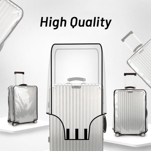 Clear PVC Suitcase Cover - 20 22 24 26 28 30 Inch Waterproof Luggage Protector - Transparent Travel Suitcase Wrap for Wheeled Luggage (26 Inch) - Image 3