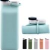 Collapsible Water Bottle BPA Free - 20 oz Foldable Water Bottle for Travel Sports Bottles with Triple Leak Proof Lightweight (Blue)