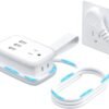 Travel Power Strip with USB Ports, NTONPOWER 2 Widely Outlets 3 USB with 3FT Short Extension Cord Flat Plug, Mini Power Strip Flat Plug, Portable Small Size for Travel Cruise Essentials, White
