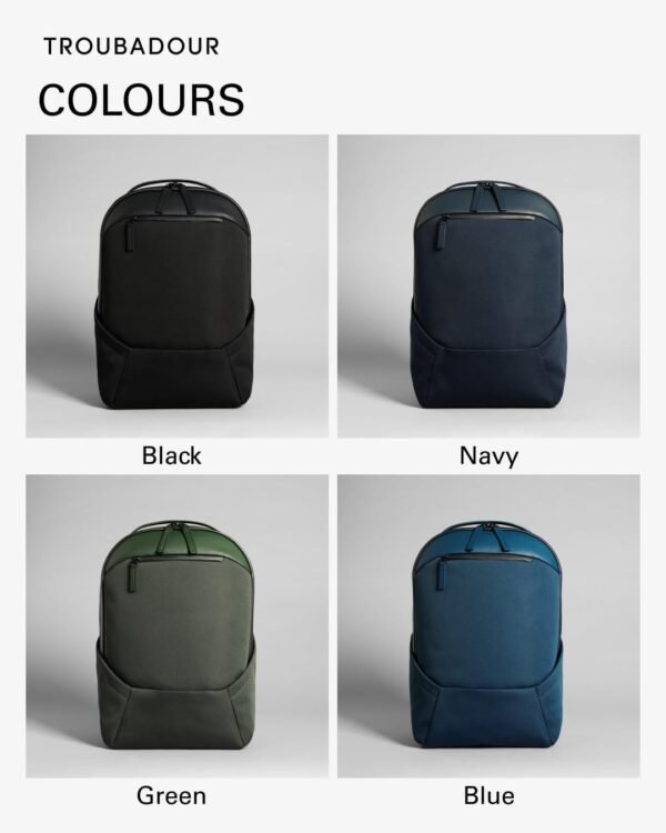 Troubadour Apex Backpack 3.0 - Ultimate Work & Travel Laptop Backpack - 17" Padded Laptop Pocket - Waterproof, Lightweight, Spacious - Innovative Pockets - Made From Recycled Materials - Navy - Image 5