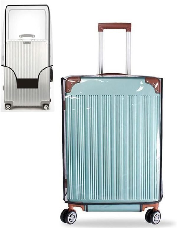MosaiRudo Clear PVC Luggage Cover Protectors Transparent Travel Luggage Protector for Wheeled Suitcase (Thickness 0.2mm, 20inch)
