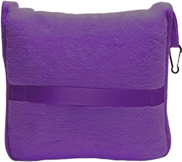 BlueHills Travel Blanket Pillow Premium Soft Plush for Airplane Travel Size Blanket Throw Long Flight Essentials in Compact Bag Plane Portable Lightweight Purple T021 - Image 9