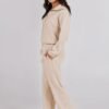 ANRABESS Women 2 Piece Outfits Sweatsuit Oversized Sweatshirt Sweatpants Tracksuit Sweat Lounge Matching Set 2024 Fall Trendy - Image 3