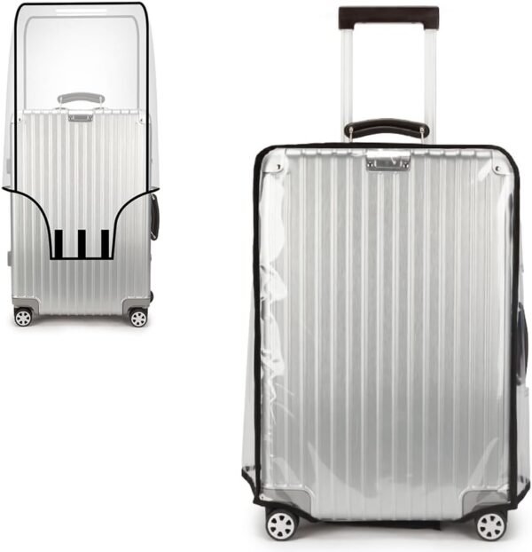 Yuppies Clear PVC Suitcase Cover, Protective Luggage Cover for 28 inch Wheeled Suitcase (28inch (19.2" L x 12.1" W x 24.8" H))