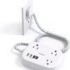 Cruise Ship Essentials, Travel Power Strip with USB C, Flat Plug Extension Cord with 3 Outlets 4 USB Ports(2 USB C), 5 ft Desk Wall Outlet Extender, Non Surge Protector for Cruise, Dorm Room, ETL