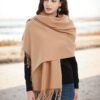 Wool Shawl Large Thick Pashmina Travel Blanket Scarf Winter Wraps for Women - Image 4