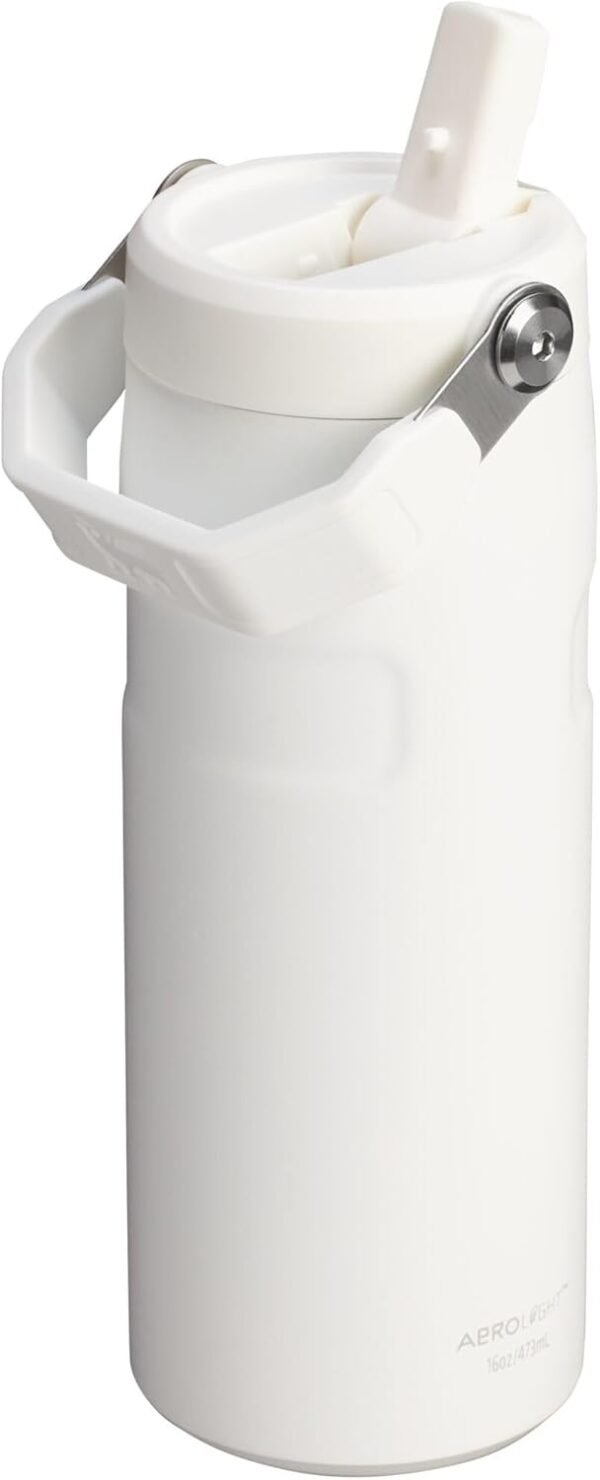 Stanley IceFlow Flip Straw 2.0 Water Bottle 16 OZ | Built-In Straw with Larger Opening | Lightweight & Leak-Resistant | Insulated Stainless Steel | BPA-Free | Frost - Image 2