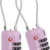 TSA Accepted Luggage Travel Lock, Set-Your-Own Combination Lock for School Gym Locker, Luggage Suitcase Baggage Locks, Filing Cabinets, Toolbox, Case (Purple, 2 Pack)