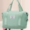 Travel Tote Bag with Trolley Sleeve Expandable Extra Duffel Bag with Wheels Lightweight Traveling Foldable Suitcase - Image 3
