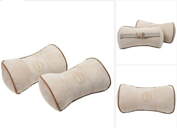 ALIBO Chairs Recliner Neck Rest Back Pillow Pain Relief Supports Car Airplane Travel Curve Pillow with Adjustable Elastic Strap Head Protector Pillow Beige 1 Piece,Firm One - Image 6