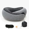 Travel Pillow, Memory Foam Travel Pillow, U-Shaped Pillow for Airplanes, Car, Office, Sleeping Upright (Dark Grey), 15612