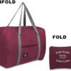 2 pack Foldable Travel Duffel Bag with Fixed on the Trolley Case, Waterproof Luggage Travel Bag, Lightweight Carry On Bag for Sports, Vacation, Shopping, Gym (wine red, light blue) - Image 2