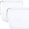 Lusofie 2 Pcs Clear airport security liquids bags,20x20cm Clear Plastic Zip Travel Bag Waterproof Clear Travel Toiletries Bag Travel Essentials For Women Men
