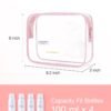BAGSMART Clear Toiletry Bag, 2 Pack TSA Approved Carry on Travel Accessories Bag Airport Airline Quart Size Bags Water Repellent Makeup Cosmetic Bag for Women (Pink-2pcs) - Image 3