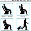 Tirrinia Travel Portable Blanket with Feet Airplane Office Poncho 4 in 1 Zippered Front Pocket Premium Cozy Fleece Blankets with Built-in Bag - Image 6