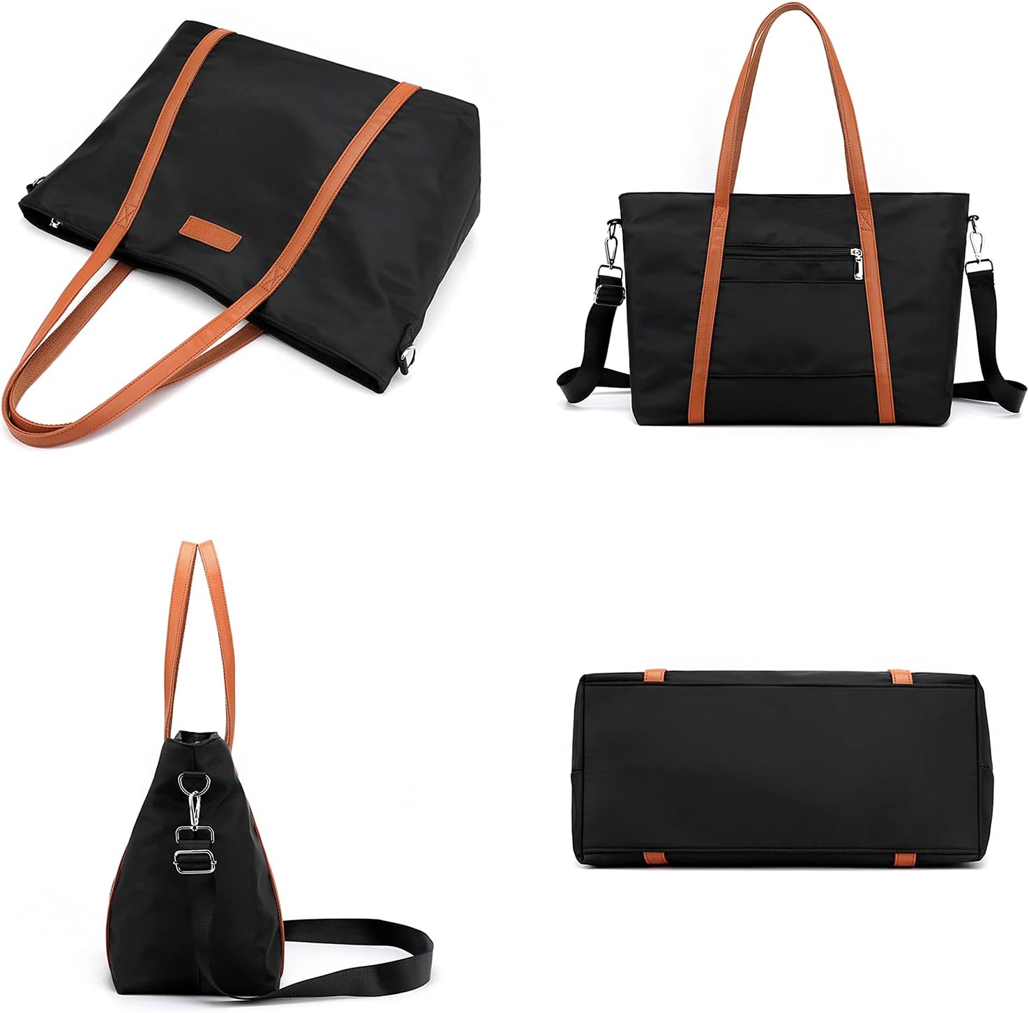 Laptop Bag Waterproof Lightweight Tote Bag for Women Nylon Briefcase Computer Work Shoulder Handbag Fits 15.6 inch Laptop - Image 8