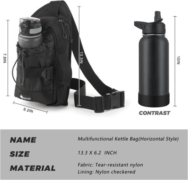 Waist Bag for Men Women with Water Bottle Holder Hiking Fanny Pack Running Waist Pack for Running Walking DogWalking Travel Cycling(Bottle Not Included) - Image 2