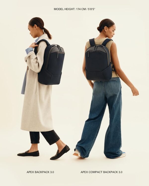 Troubadour Apex Backpack 3.0 - Ultimate Work & Travel Laptop Backpack - 17" Padded Laptop Pocket - Waterproof, Lightweight, Spacious - Innovative Pockets - Made From Recycled Materials - Navy - Image 9