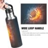American Football Fire Water Bottle Kids Insulated Thermos Stainless Steel Hot Cold Water Flask Jug with Straw Lid for Sports Gym Running 20 oz - Image 4