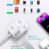 Cruise Ship Essentials, Travel Power Strip with USB C, Flat Plug Extension Cord with 3 Outlets 4 USB Ports(2 USB C), 5 ft Desk Wall Outlet Extender, Non Surge Protector for Cruise, Dorm Room, ETL - Image 5