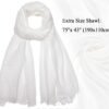 Gragengs Women Summer Scarfs Lightweight Large Long Gauze Shawl Linen Beach Wrap Plain 75”×43” - Image 2