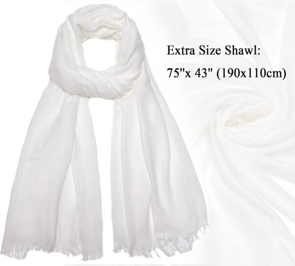 Gragengs Women Summer Scarfs Lightweight Large Long Gauze Shawl Linen Beach Wrap Plain 75”×43” - Image 2