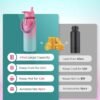 LyriFine 40oz Sport Water Bottle with Paracord Handles & Strap, Straw Lid & Spout Lid, Double Wall Vacuum Keep Cold & Hot, BPA-Friendly Reusable, Wide Mouth Water Bottle for Travel, Pink - Image 2