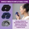 Cabeau Air TNE Inflatable Travel Neck Pillow Lightweight Inflatable Core, Customized Fit, Adjustable Chin Strap, with Compact Carrying Case for Comfort On-The-Go (Royal Blue) - Image 5