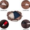 Leather Travel Bag with Shoe Pouch,Weekender Overnight Bag Waterproof PU Leather Large Carry On Bag Travel Tote Duffel Bag for Men or Women-Brown - Image 4