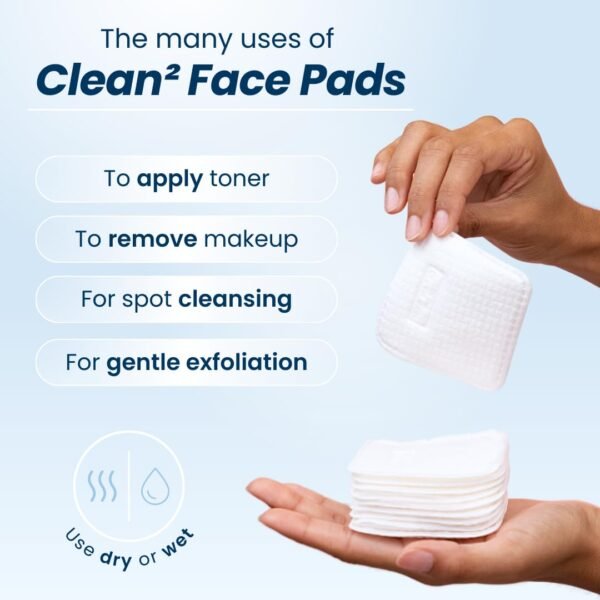 Clean Skin Club Clean² Pads 2.0 [NEW & IMPROVED EDGES] Guaranteed Not to Shed & Tear Face Pads, Unique Triple Layers, Textured & Ultra Soft Side, Organic Disposable Cotton, Pair with Makeup Remover - Image 3