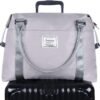 Unisex Large Travel Shoulder Weekender Overnight Bag Handbag Gym Tote Bag with Trolley Sleeve (Silver Grey) - Image 3