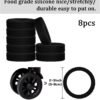 TOYMIS 8pcs Luggage Wheel Covers, Portable Suitcase Wheel Protector Covers Colorful Silicone Luggage Wheel Covers Luggage Spinner Wheel Covers for Most 8 Caster Luggage Accessories(black) - Image 2