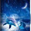 GANNEPIE Suitcase Cover Washable Travel Luggage Protector Anti-scratch Dolphin Printed Luggage Cover for 19-21 Inch