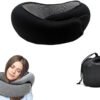 FAGOBYX Travel Pillow,Neck Pillow for Traveling,Airplane Pillow Flight Pillow,360° Travel Neck Pillows for Airplanes,Travel Neck Pillows for Airplanes,Travel Pillow,Neck Pillow (Black)