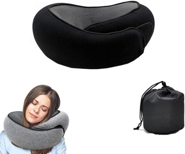 FAGOBYX Travel Pillow,Neck Pillow for Traveling,Airplane Pillow Flight Pillow,360° Travel Neck Pillows for Airplanes,Travel Neck Pillows for Airplanes,Travel Pillow,Neck Pillow (Black)